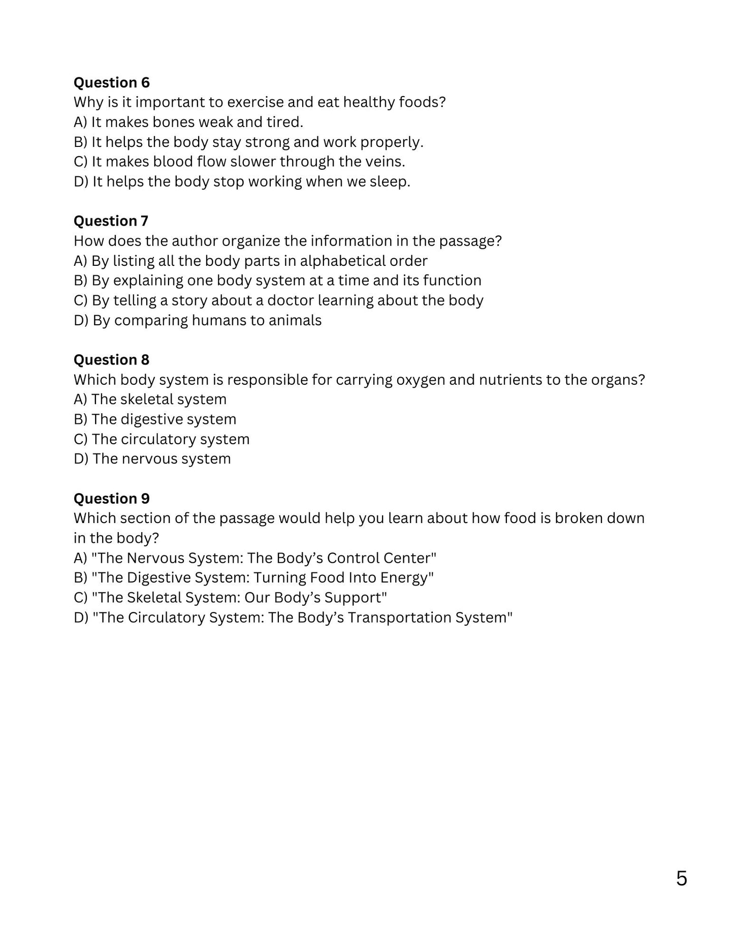 The Human Body and Health