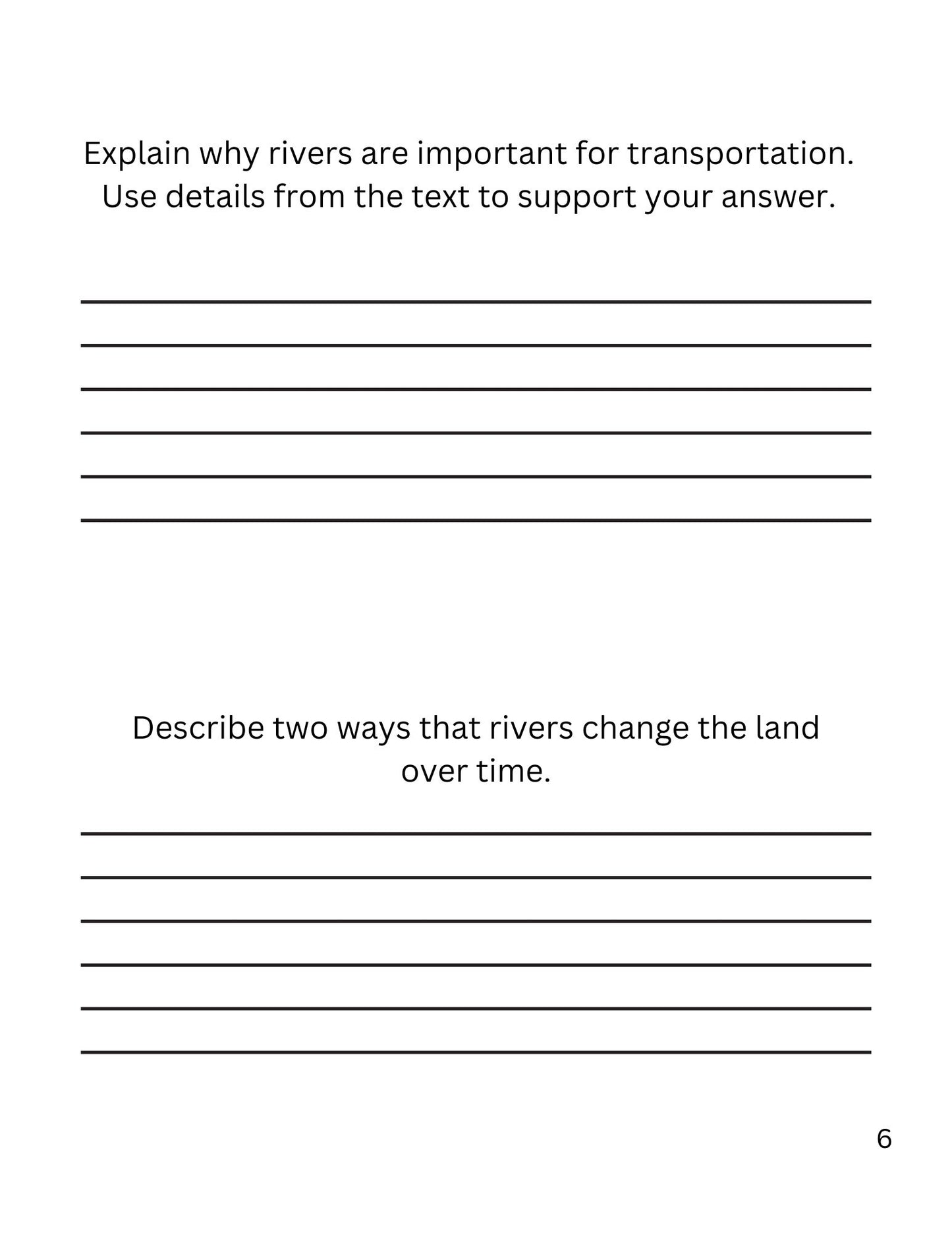 WIZ KIDS READING TEST GRADE 4: Rivers, Lakes and Water Cycles