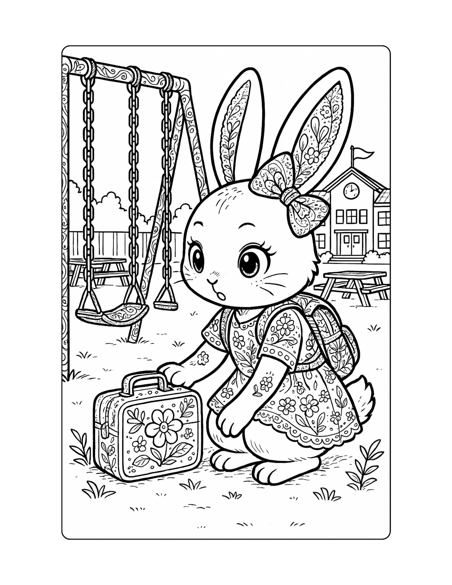 Bunny Coloring Page Reading Fluency for Second Grade