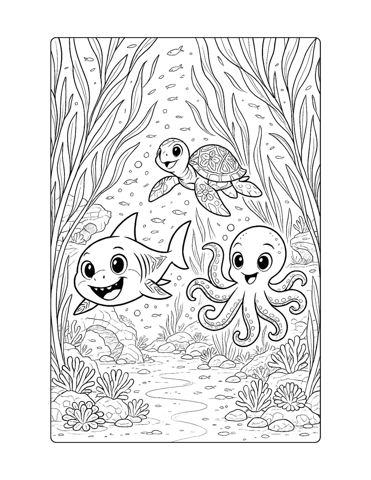 Baby Shark Coloring Pages Reading Fluency for Second Grade