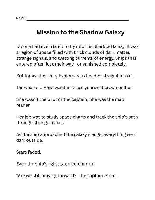 Fourth Grade Reading Fluency Space Coloring Pages