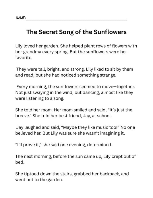 Garden Coloring Pages Reading Fluency for Third Grade