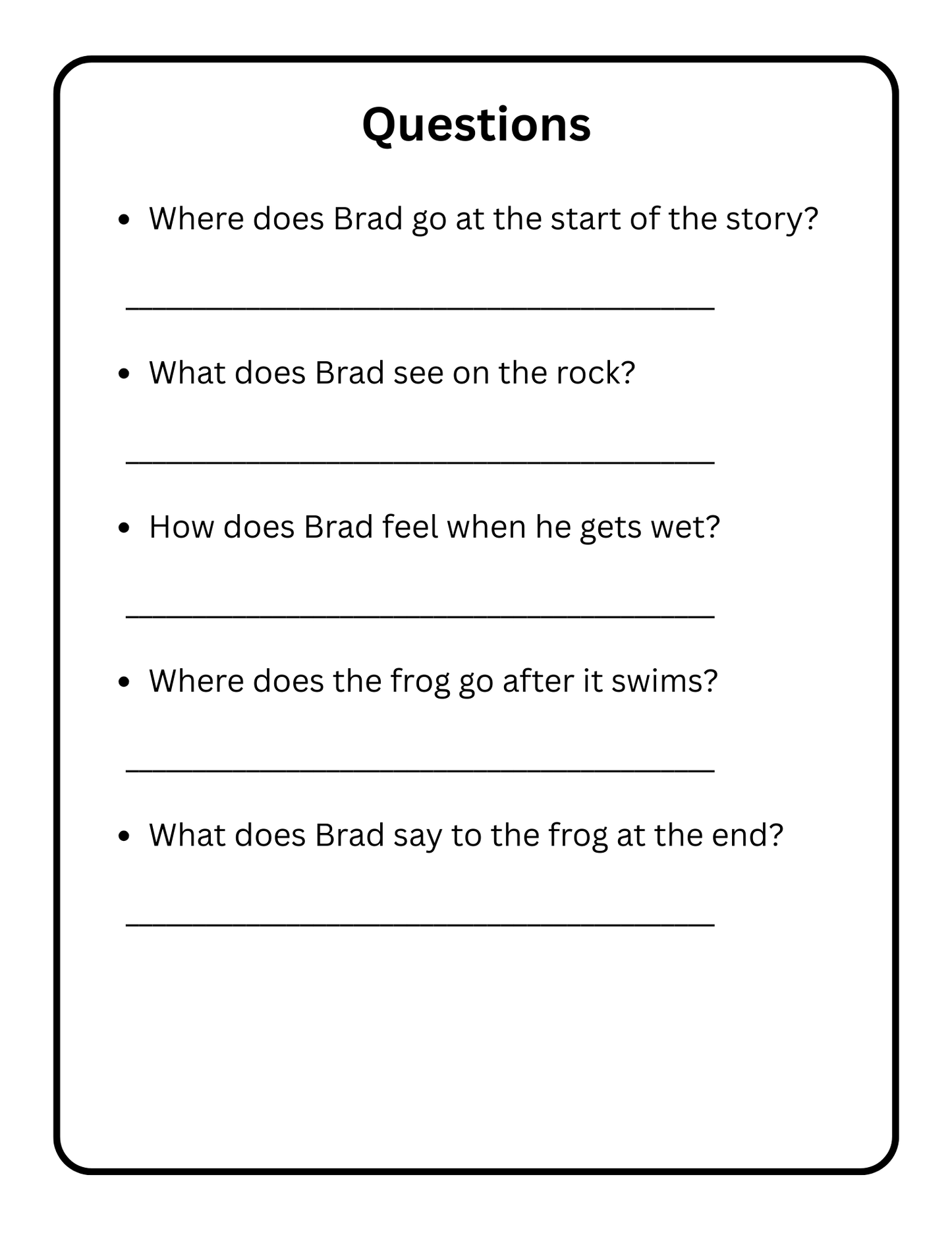 Kindergarten and First Grade Reading Comprehension Decodable Passages 2