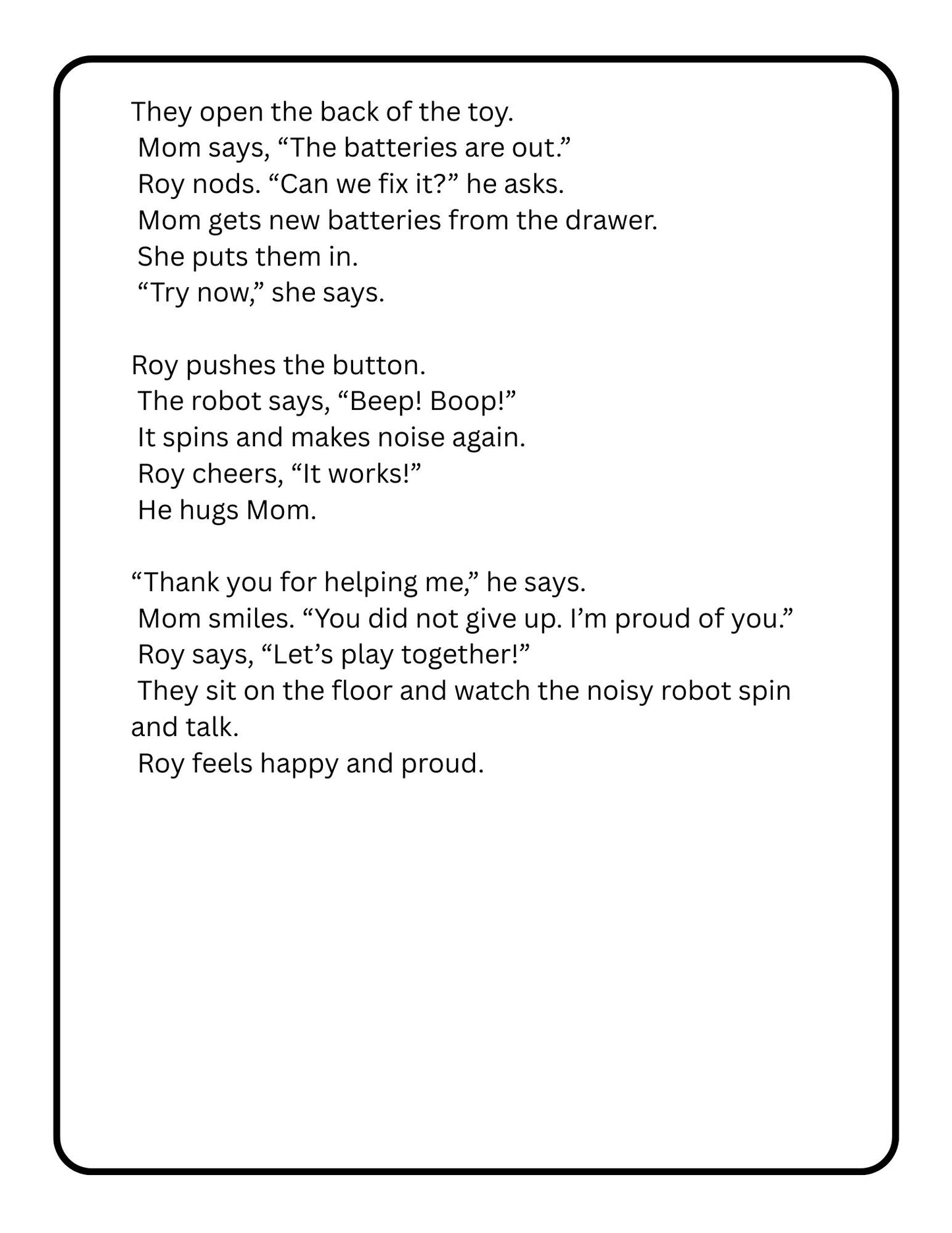First Grade Reading Comprehension Decodable Passages 6