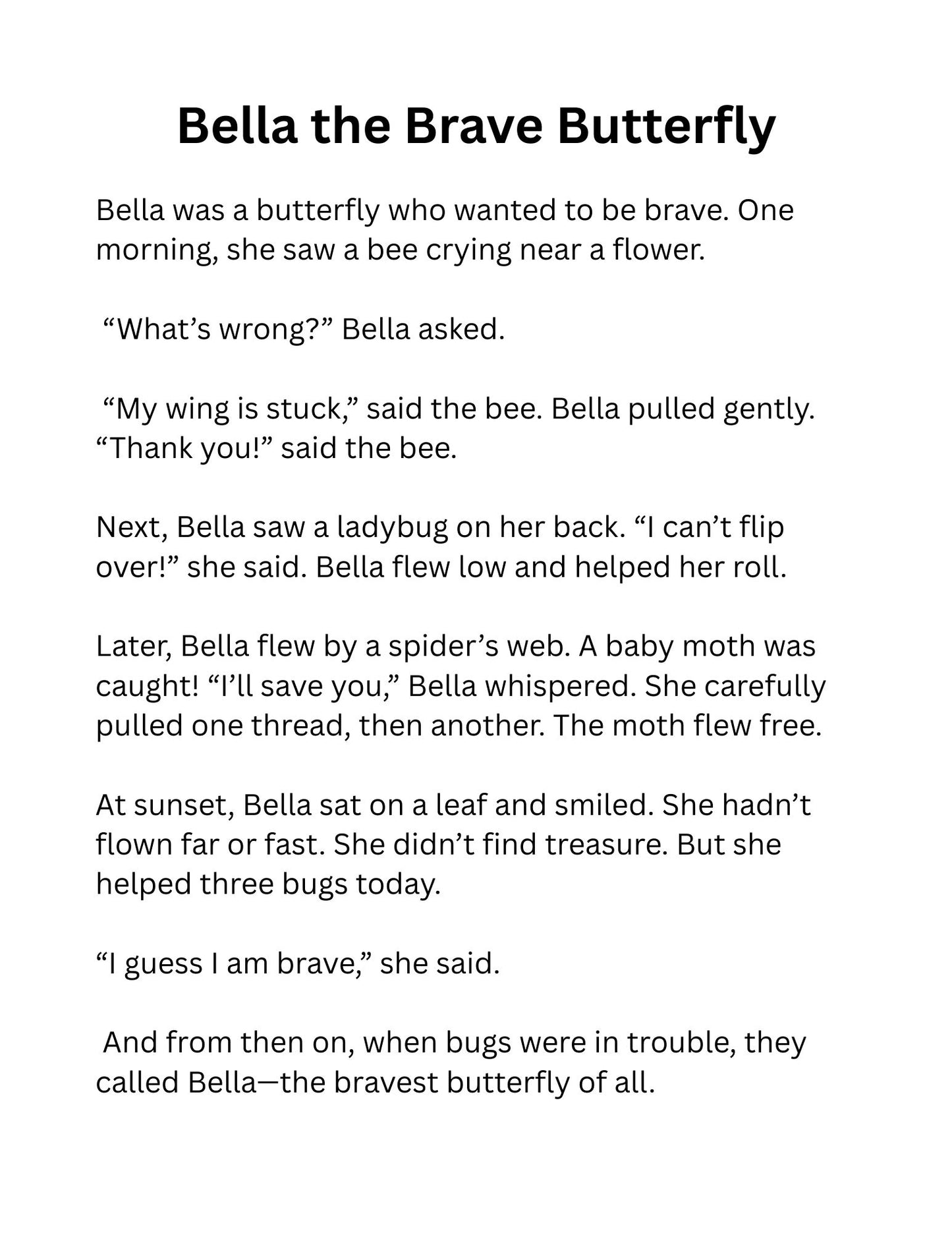 Butterfly Coloring Page Reading Fluency for Second Grade