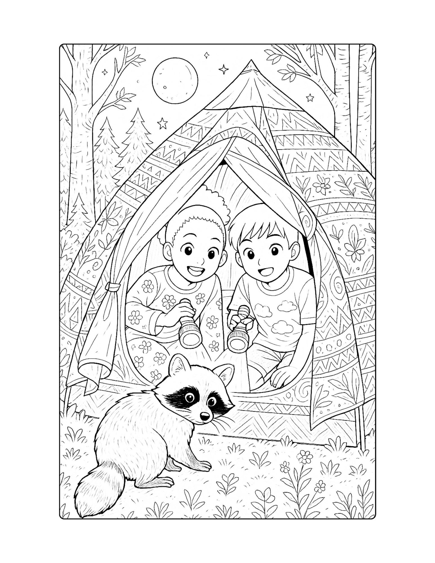 Camping Coloring Pages Reading Fluency