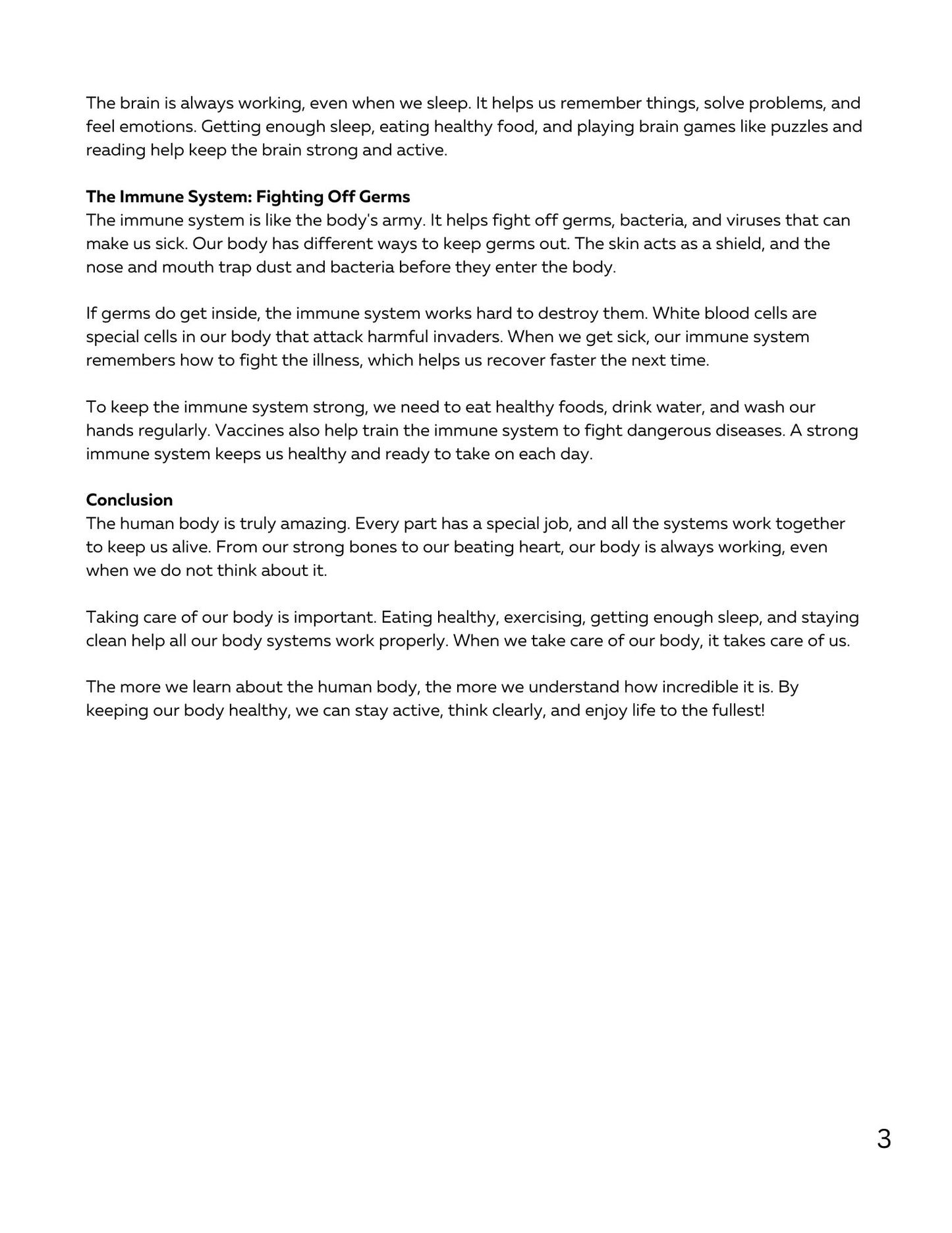 WIZ KIDS READING TEST GRADE 4: The Human Body and Health