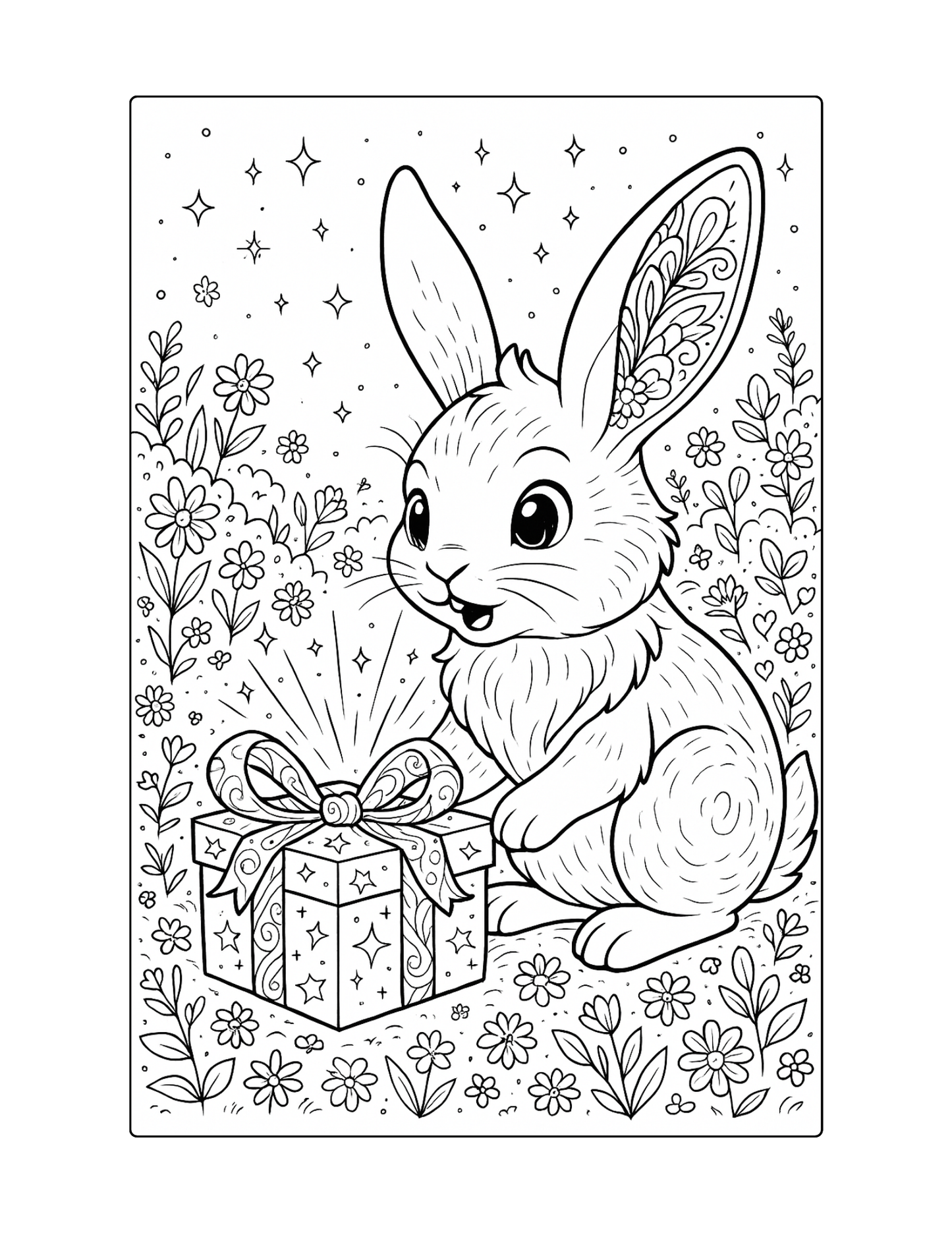 Bunny Coloring Page Reading Fluency for Second Grade