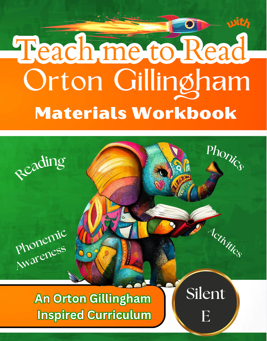 Teach me to read with orton gillingham materials workbook for the silent e rule