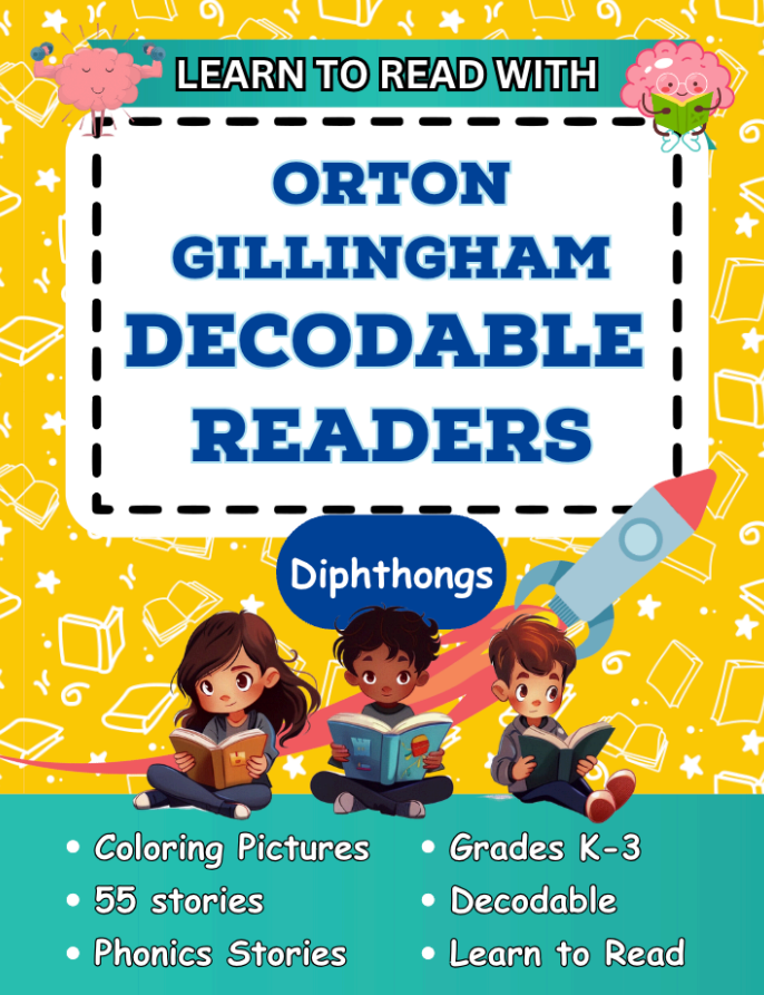 Orton Gillingham Decodable Readers Coloring Books: Diphthongs