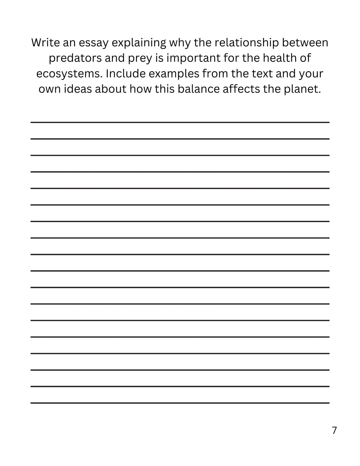 WIZ KIDS READING TEST GRADE 5: Predators and Prey in the Wild