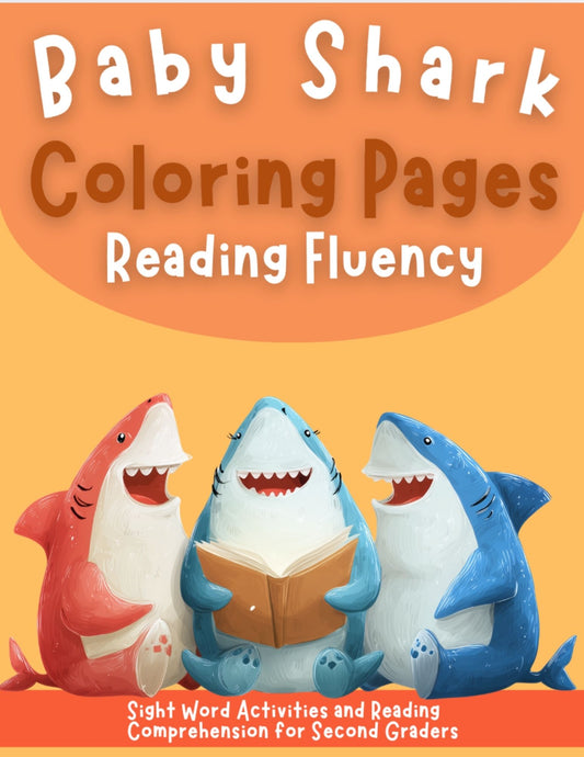 Baby Shark Coloring Pages Reading Fluency for Second Grade
