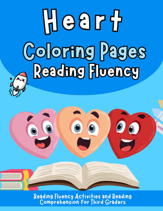 Third Grade Reading Fluency Heart Coloring Pages