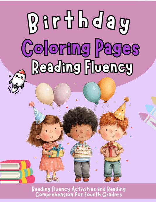 Fourth Grade Reading Fluency Birthday Coloring Pages