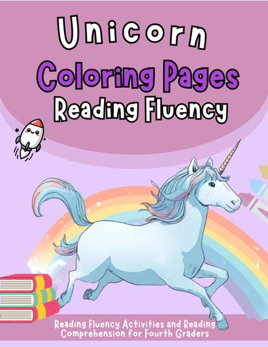 Fourth Grade Reading Fluency Unicorn Coloring Pages