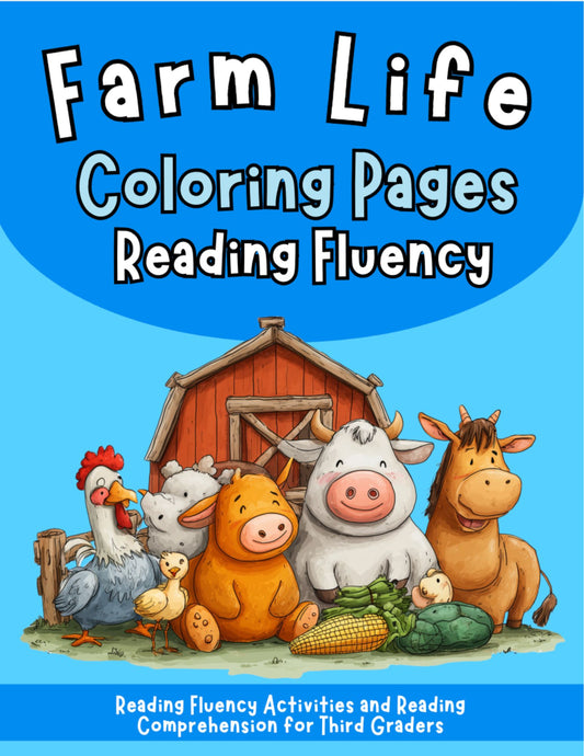 Farm Life Coloring Pages Reading Fluency: Third Grade