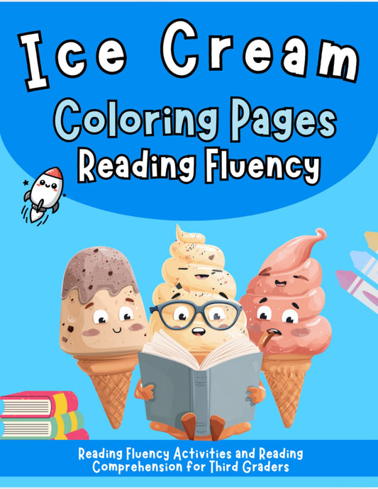 Third Grade Reading Fluency Ice Cream Coloring Pages