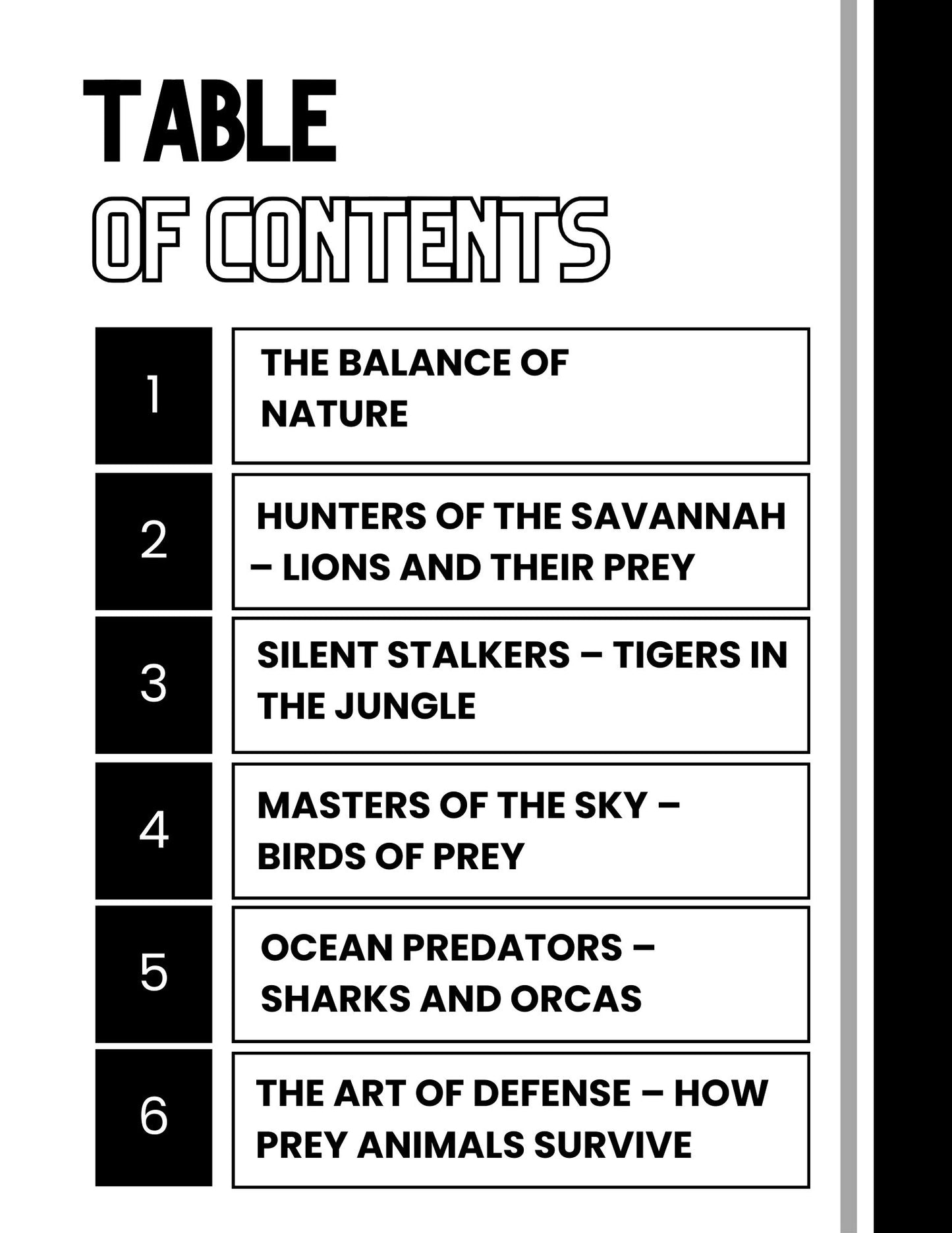 WIZ KIDS READING TEST GRADE 5: Predators and Prey in the Wild