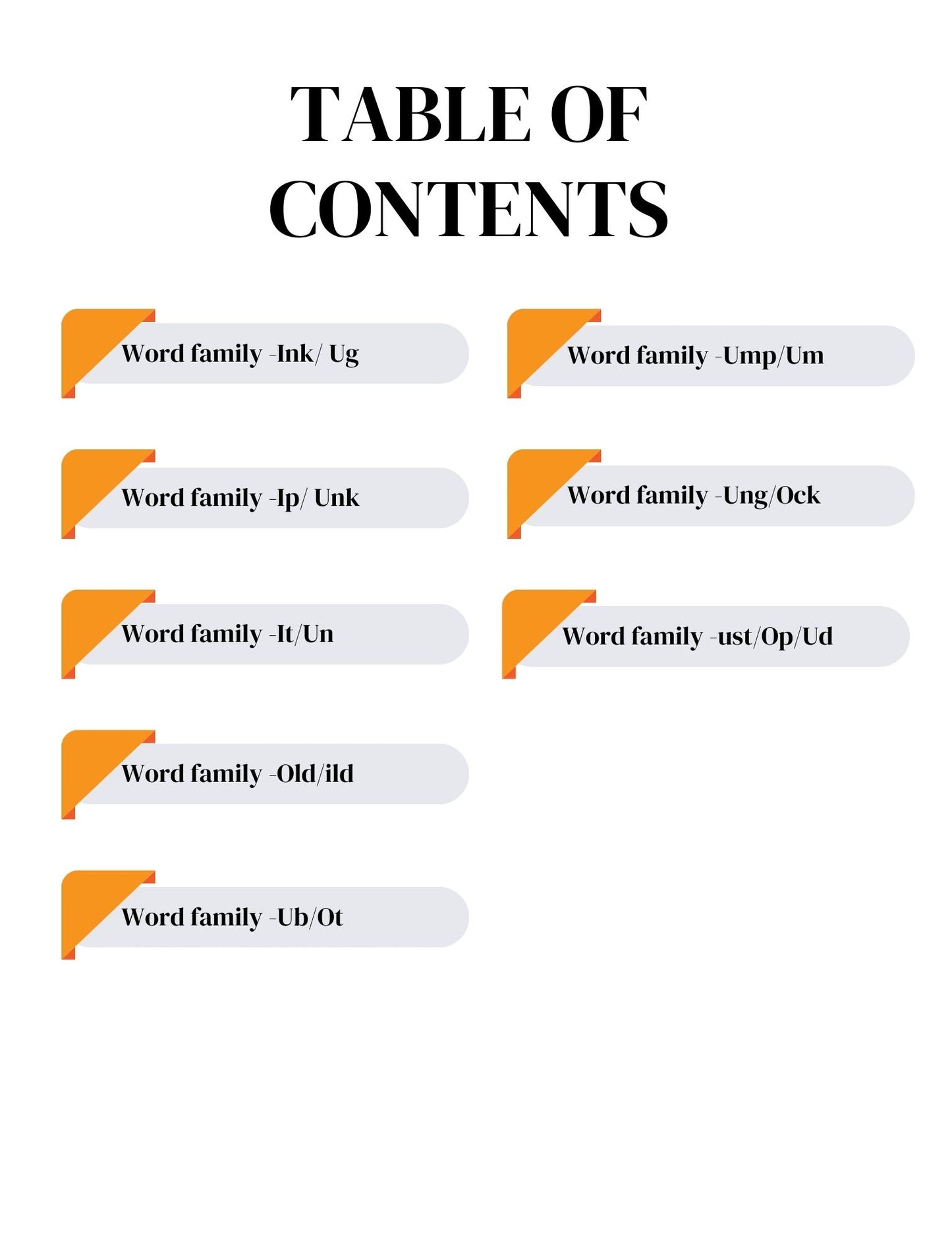 Decodable Coloring Book Word Families 2