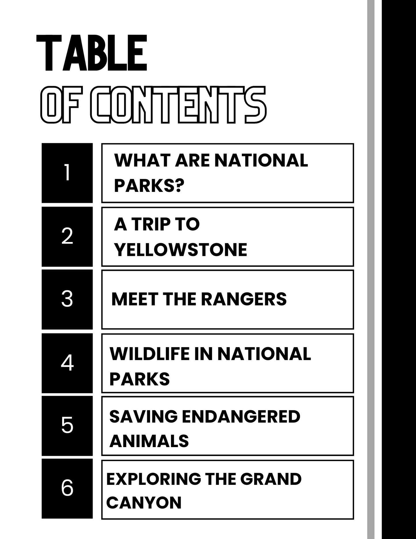 WIZ KIDS READING TEST GRADE 4: National Parks and Wildlife