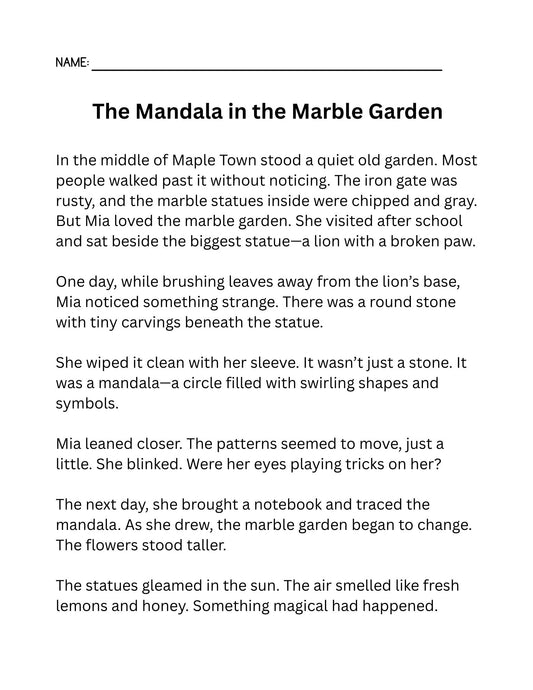 Fourth Grade Reading Fluency Mandala Coloring Pages