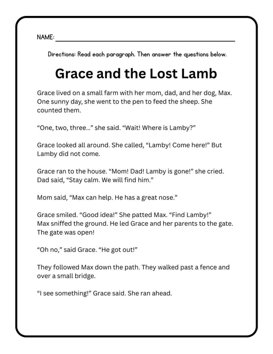 K-1 Reading Comprehension Decodable Passage Bundle