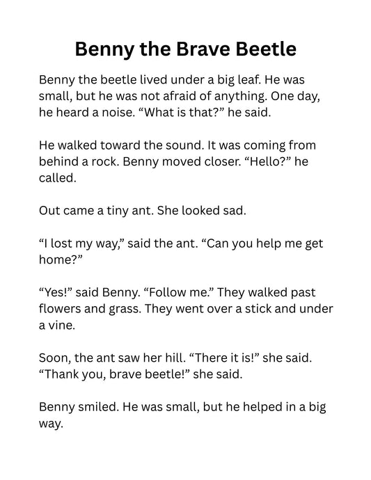 Bug Coloring Pages Reading Fluency