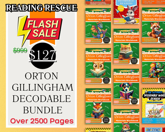 Teach me to Read with Orton Gillingham Materials Workbook: Over 2500 Pages of Reading, Phonemic Awareness, and Phonics Activities
