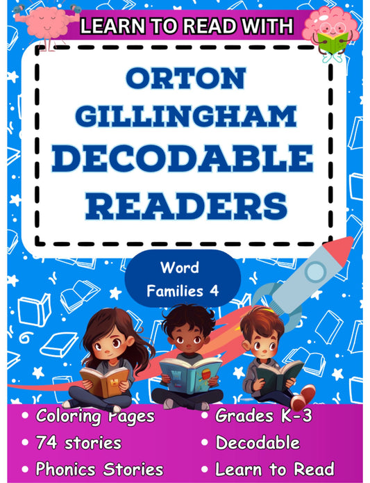 Decodable Coloring Book Word Families 4