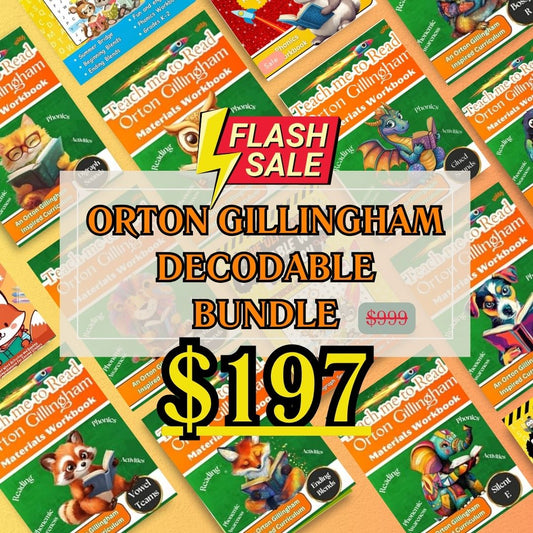 Teach me to Read with Orton Gillingham Materials Workbook for K-2: Over 2500 Pages of Reading, Phonemic Awareness, and Phonics Activities