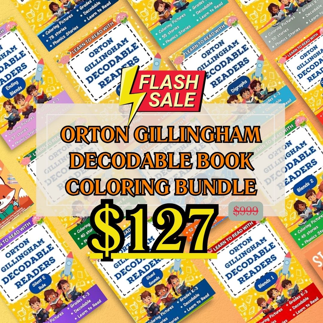 Learn to Read with Orton Gillingham Decodable Readers: 683 Decodable Coloring Stories for Kindergarten and First Grade