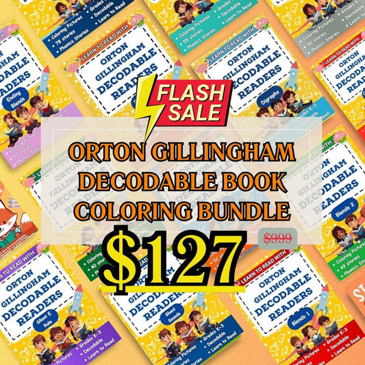 Learn to Read with Orton Gillingham Decodable Readers: 683 Decodable Coloring Stories for Kindergarten and First Grade