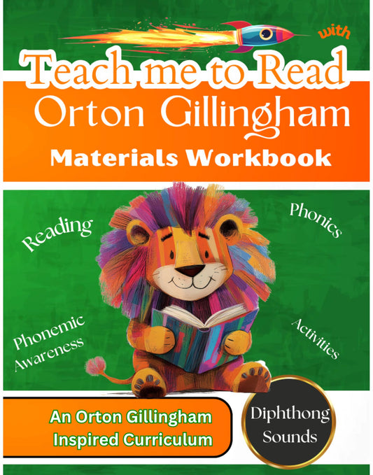 Teach me to Read with Orton Gillingham Materials Workbook for Diphthong Sounds