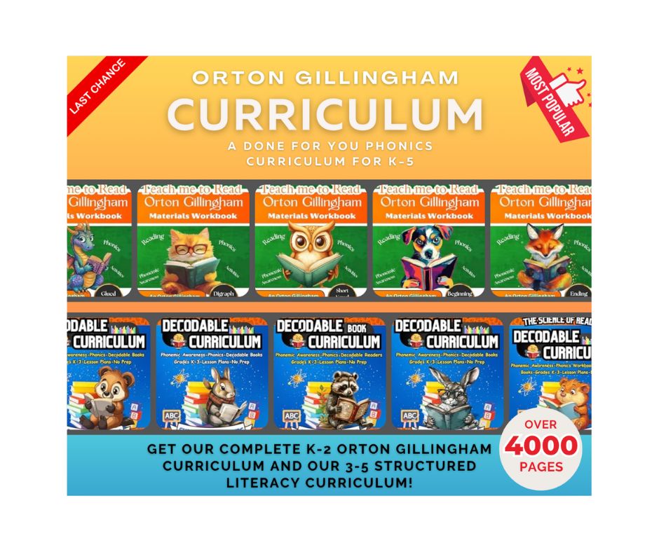 Structured Literacy Reading Curriculum Bundle For K-5
