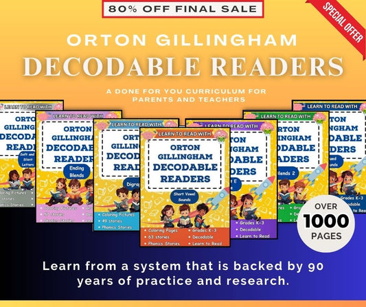 Learn to Read with Orton Gillingham Decodable Readers Master Bundle: Over 1000 Pages of Decodable Stories and Bonuses for K-5 Students