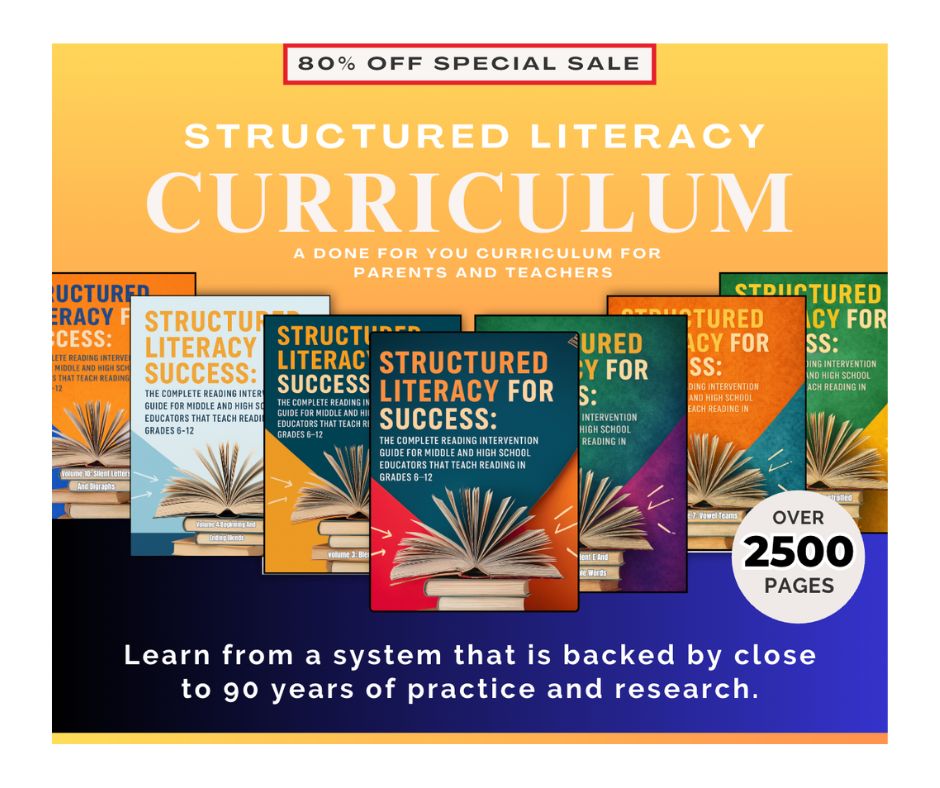 Structured Literacy for Success: The Complete Reading Intervention Guide for Middle and High School Educators That Teach Reading In Grades 6-12