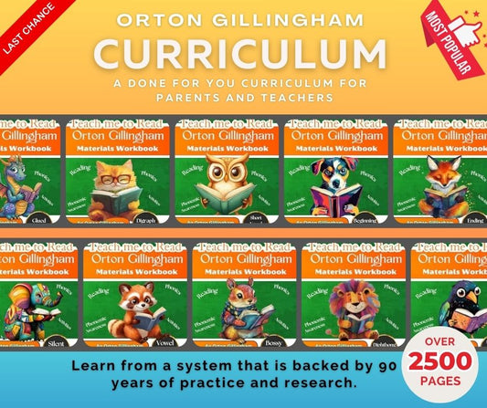 Teach me to Read with Orton Gillingham Based Curriculum: Over 2500 Pages of Reading, Phonemic Awareness, and Phonics Activities (Copy)