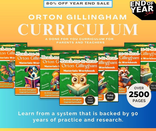 Teach me to Read with Orton Gillingham Based Curriculum: Over 2500 Pages of Reading, Phonemic Awareness, and Phonics Activities